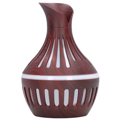 Wood Grain Humidifier USB Small Vase Night Light Mute Humidification Aromatherapy Machine 300ml V1294-YM0523-3113220001311