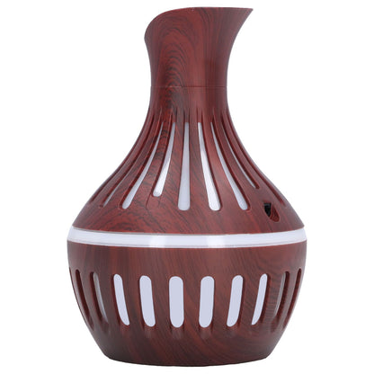 Wood Grain Humidifier USB Small Vase Night Light Mute Humidification Aromatherapy Machine 300ml V1294-YM0523-3113220001311