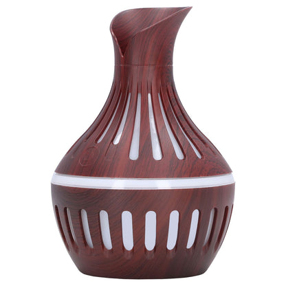 Wood Grain Humidifier USB Small Vase Night Light Mute Humidification Aromatherapy Machine 300ml V1294-YM0523-3113220001311
