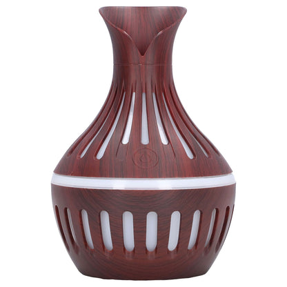 Wood Grain Humidifier USB Small Vase Night Light Mute Humidification Aromatherapy Machine 300ml V1294-YM0523-3113220001311