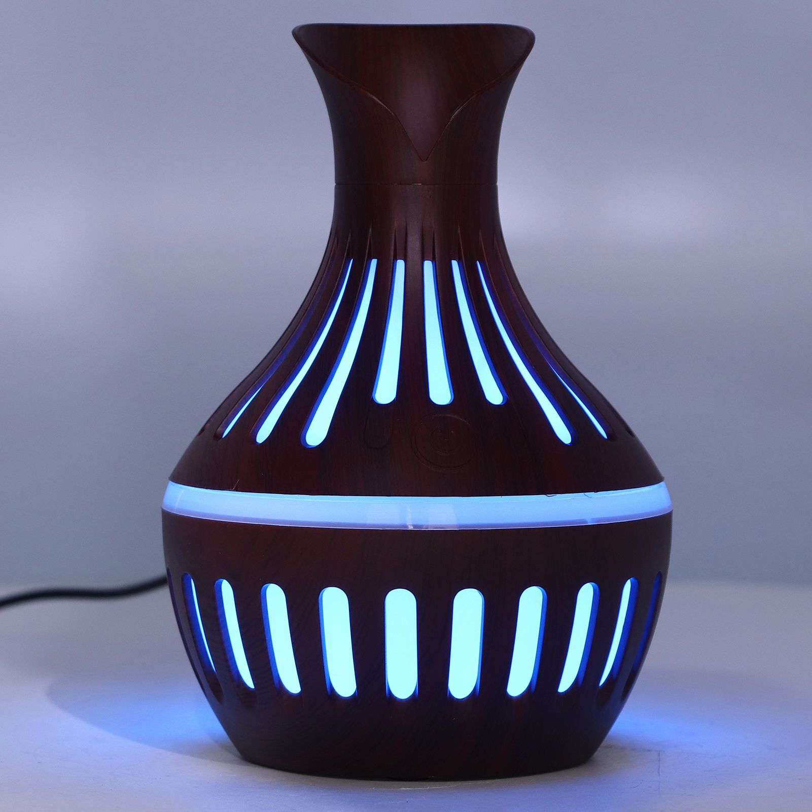 Wood Grain Humidifier USB Small Vase Night Light Mute Humidification Aromatherapy Machine 300ml V1294-YM0523-3113220001311