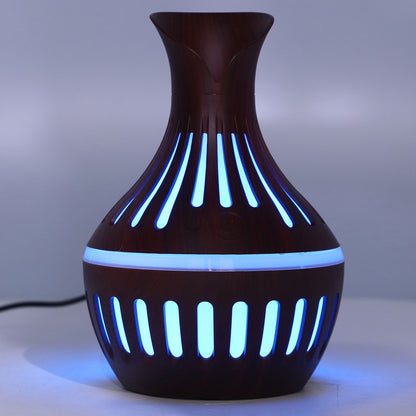 Wood Grain Humidifier USB Small Vase Night Light Mute Humidification Aromatherapy Machine 300ml V1294-YM0523-3113220001311