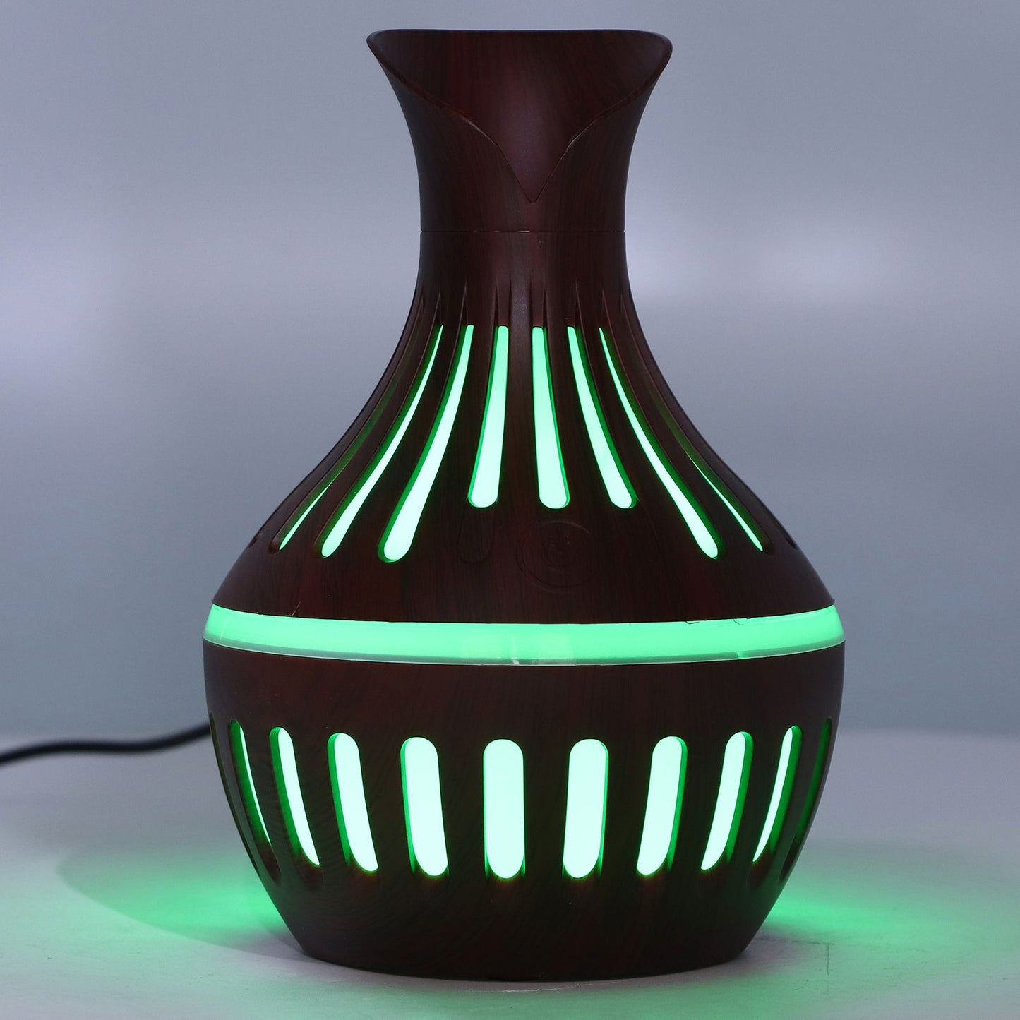 Wood Grain Humidifier USB Small Vase Night Light Mute Humidification Aromatherapy Machine 300ml V1294-YM0523-3113220001311