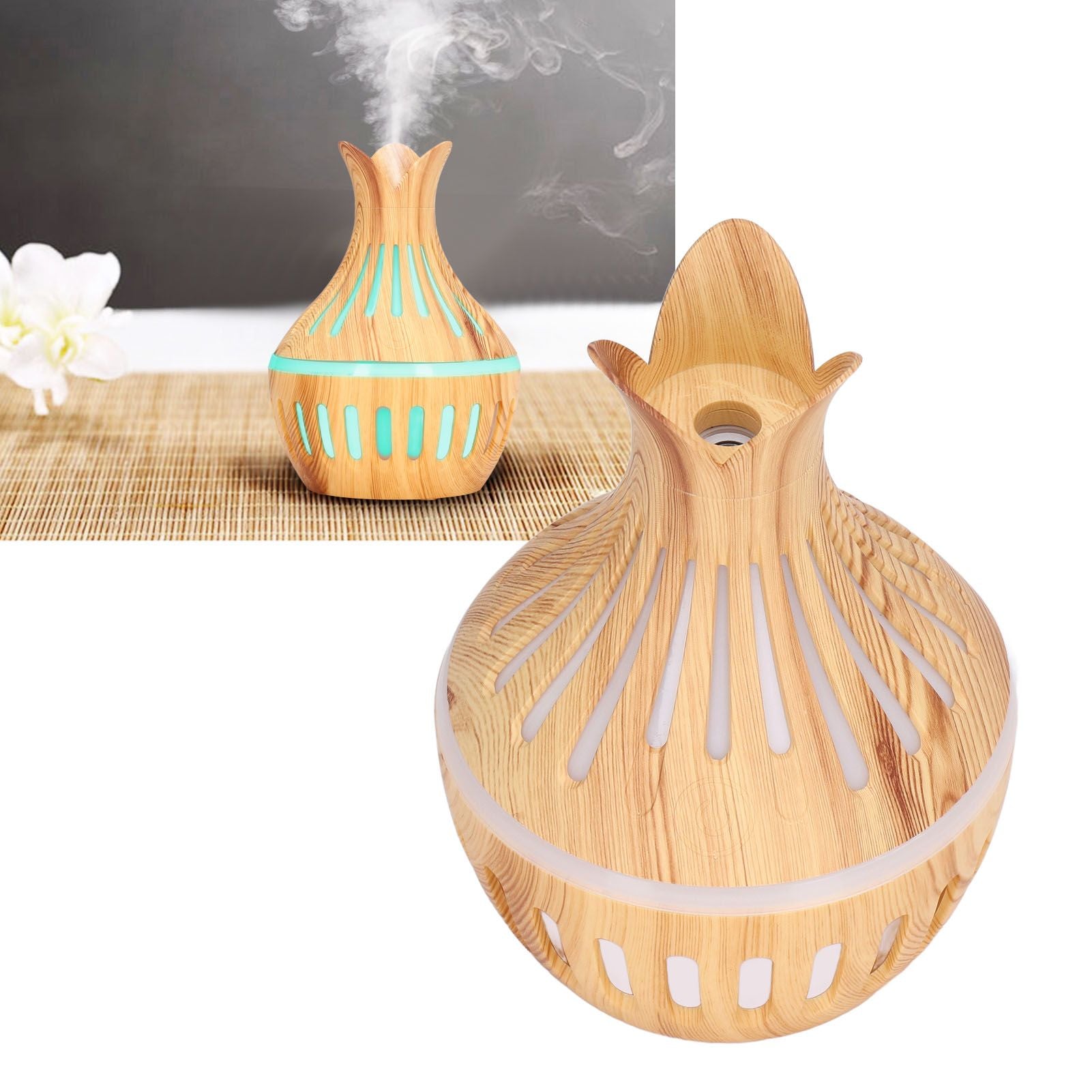 Wood Grain Air Humidifier ABS Aromatherapy Humidifiers for Household USB Charging 300ml V1294-YM0523-3113220001411
