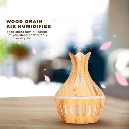 Wood Grain Air Humidifier ABS Aromatherapy Humidifiers for Household USB Charging 300ml V1294-YM0523-3113220001411