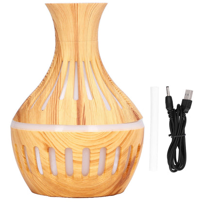 300ml Humidifier USB Powered Wood Grain Aromatherapy Diffuser with 7 Colors LED Light 5V 1A V1294-YM0523-3113220001611