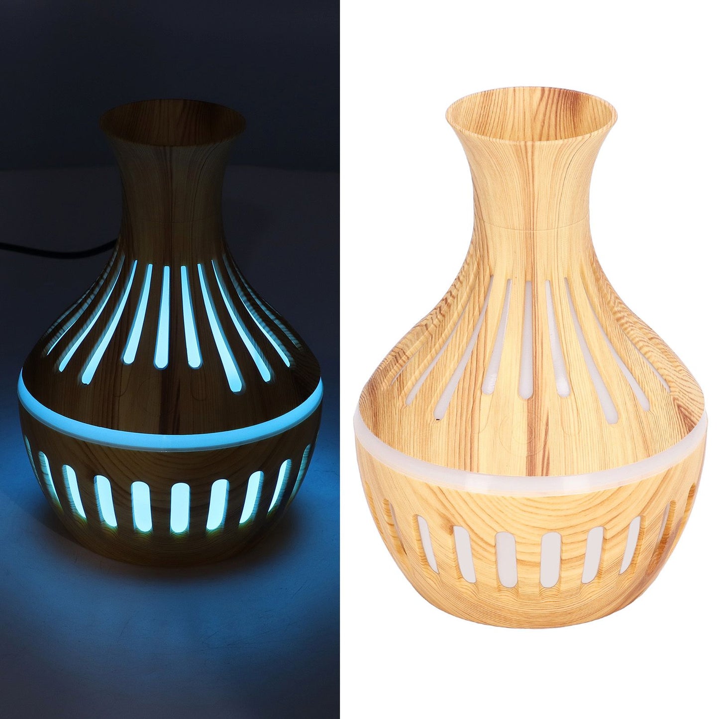 300ml Humidifier USB Powered Wood Grain Aromatherapy Diffuser with 7 Colors LED Light 5V 1A V1294-YM0523-3113220001611