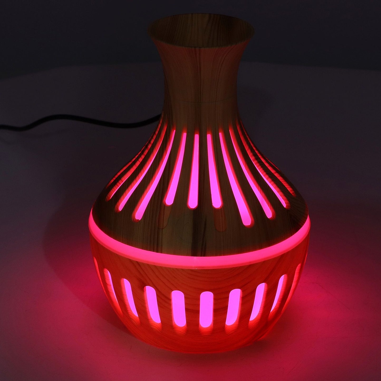 300ml Humidifier USB Powered Wood Grain Aromatherapy Diffuser with 7 Colors LED Light 5V 1A V1294-YM0523-3113220001611