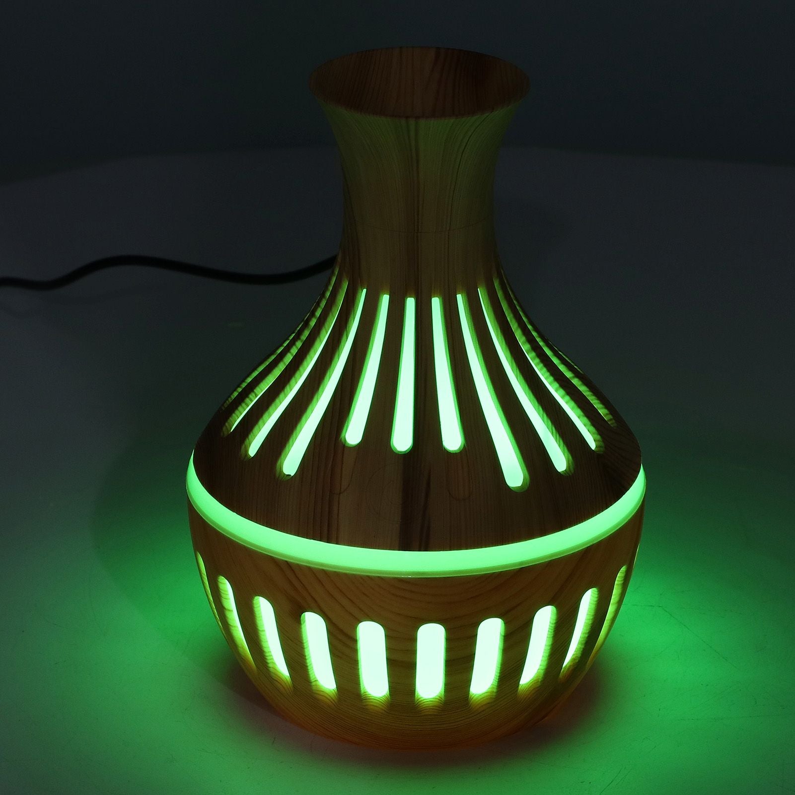 300ml Humidifier USB Powered Wood Grain Aromatherapy Diffuser with 7 Colors LED Light 5V 1A V1294-YM0523-3113220001611