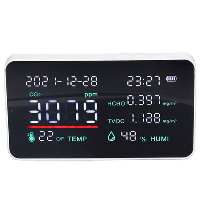 Air Quality Monitor Semiconductor USB Charging Indoor Temperature Humidity Carbon Dioxide DetectorWhite V1294-YM0523-3113220002012