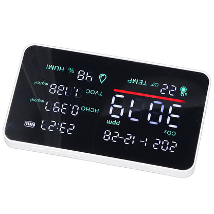 Air Quality Monitor Semiconductor USB Charging Indoor Temperature Humidity Carbon Dioxide DetectorWhite V1294-YM0523-3113220002012
