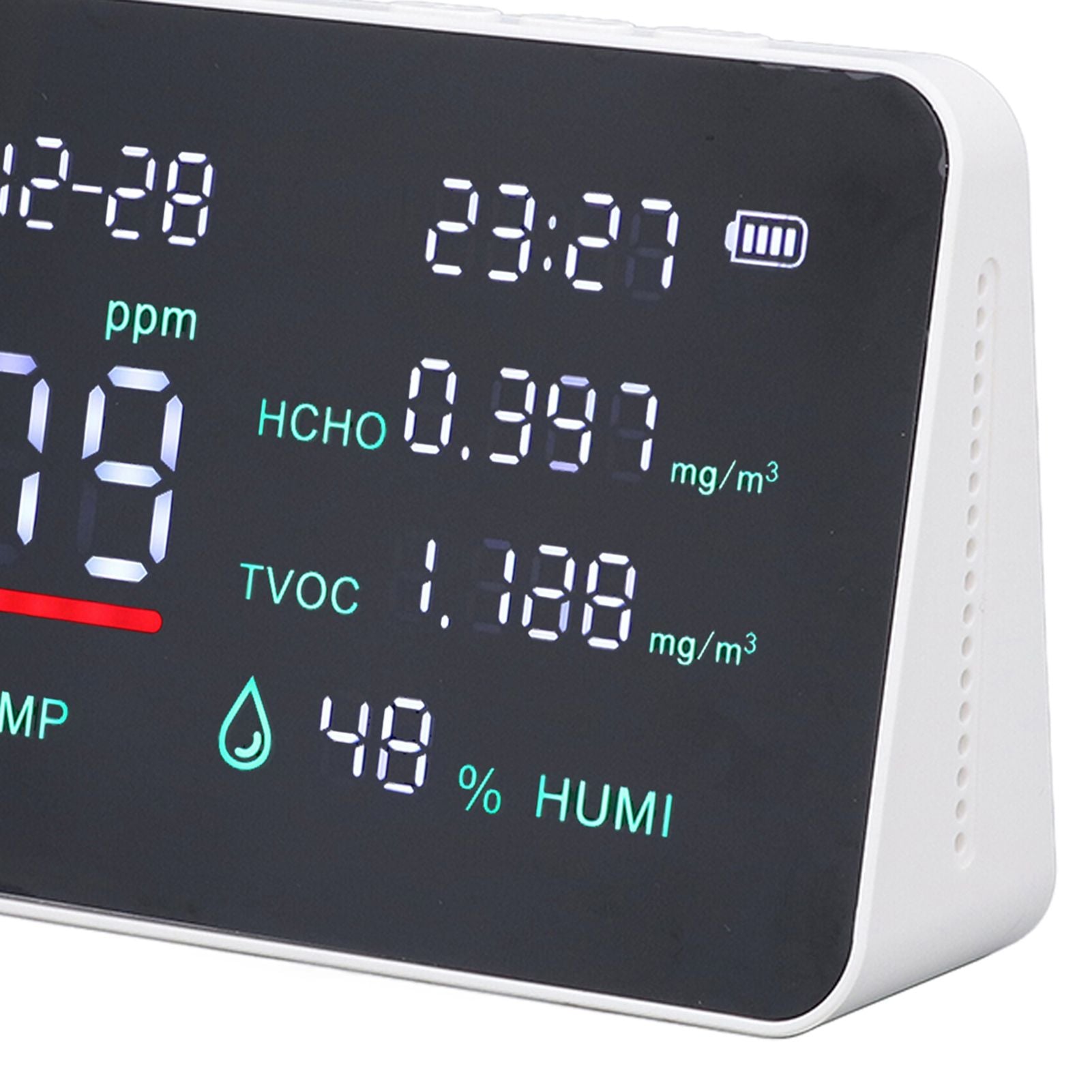 Air Quality Monitor Semiconductor USB Charging Indoor Temperature Humidity Carbon Dioxide DetectorWhite V1294-YM0523-3113220002012