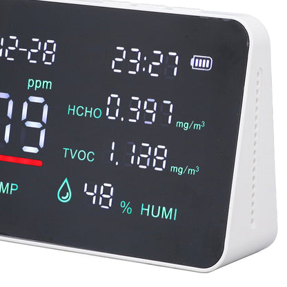 Air Quality Monitor Semiconductor USB Charging Indoor Temperature Humidity Carbon Dioxide DetectorWhite V1294-YM0523-3113220002012