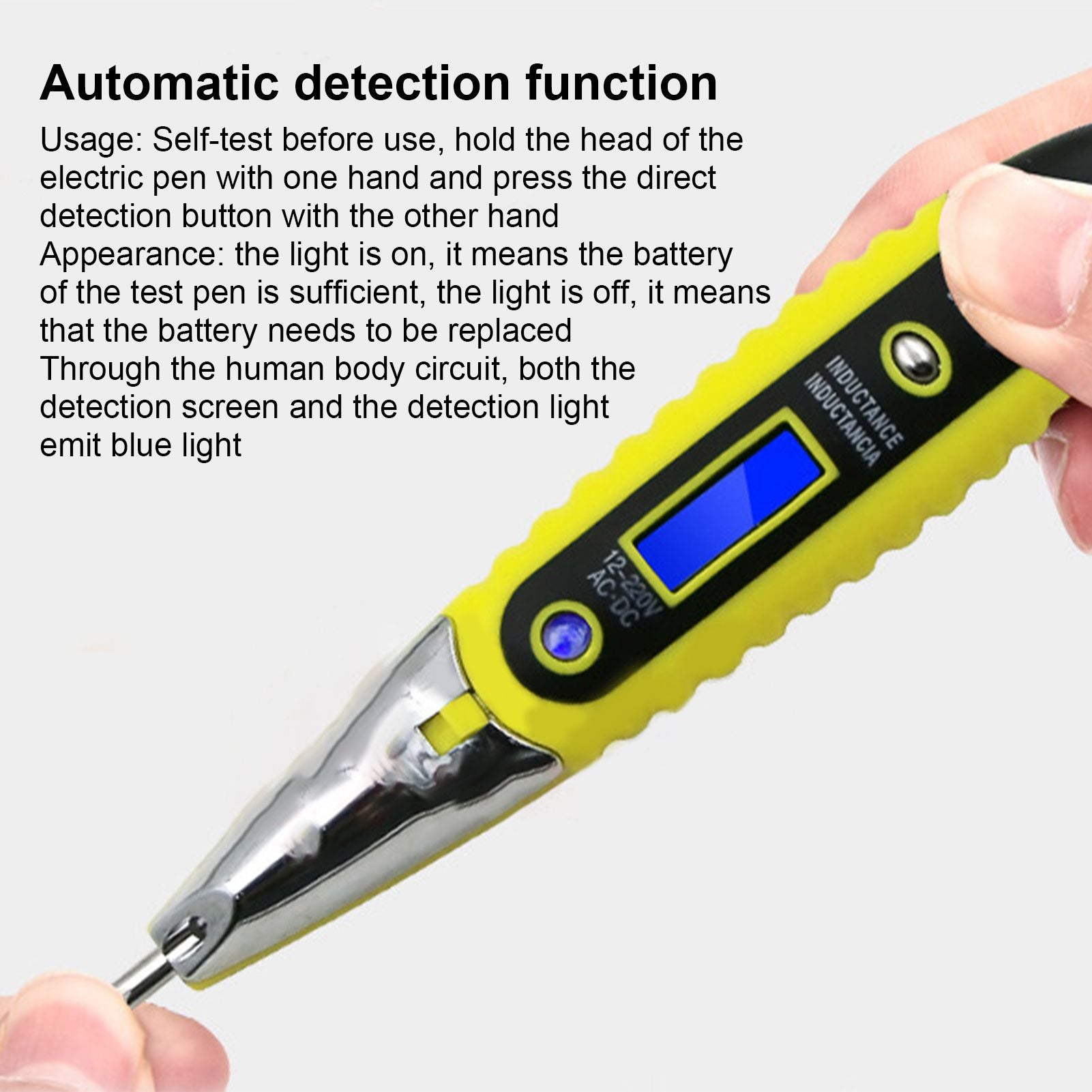 LED Multifunctional Digital Electric Tester Pen 12-220V Non Contact Circuit Voltage Detector for Household V1294-YM0523-3113220002711
