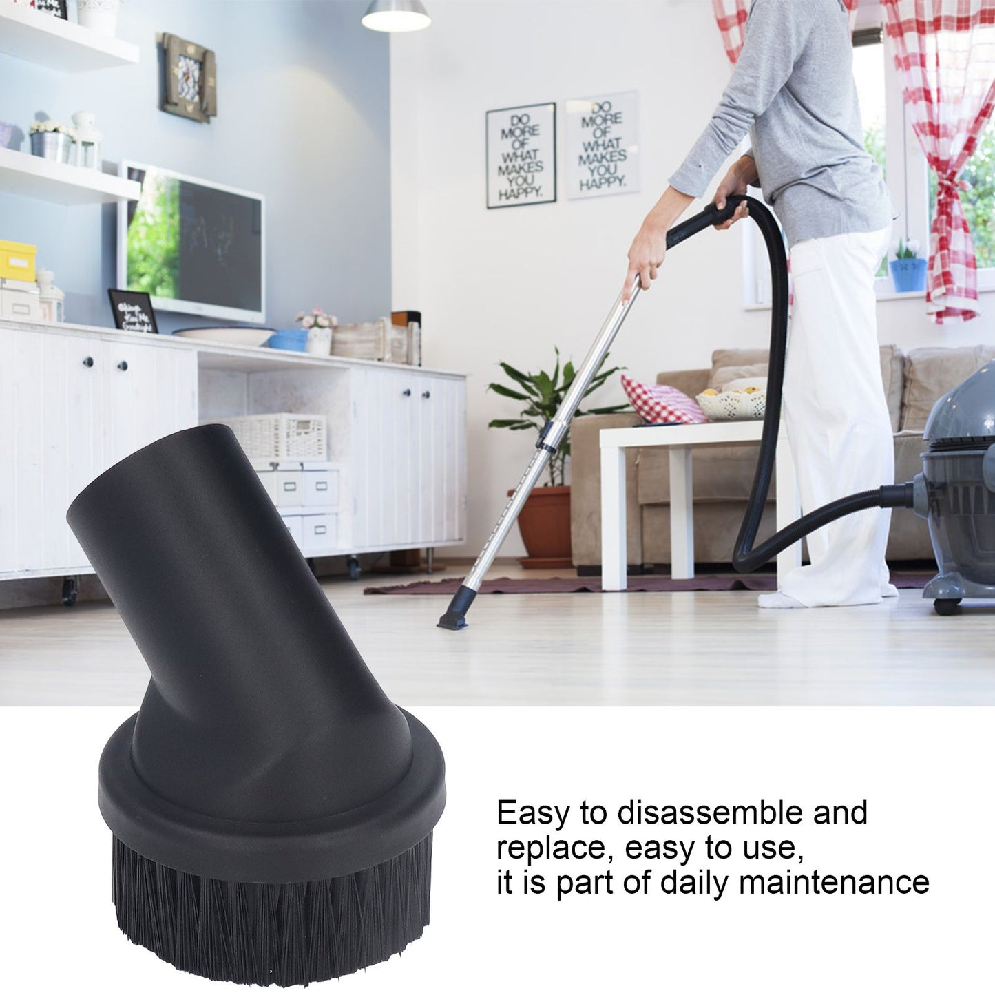 3pcs Vacuum Cleaner Round Brush 35mm / 1.38in Inner Diameter Round Dust Brush Vacuum Cleaner Attachment V1294-YM0523-3113220003711