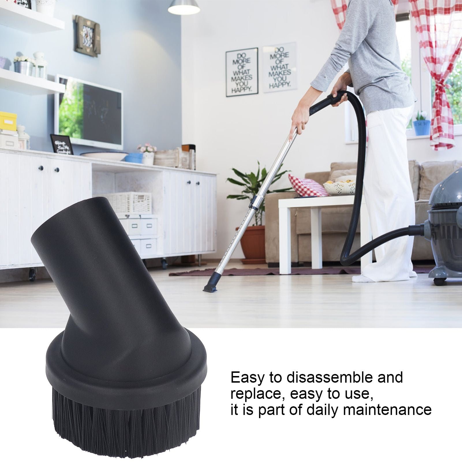 3pcs Vacuum Cleaner Round Brush 35mm / 1.38in Inner Diameter Round Dust Brush Vacuum Cleaner Attachment V1294-YM0523-3113220003711