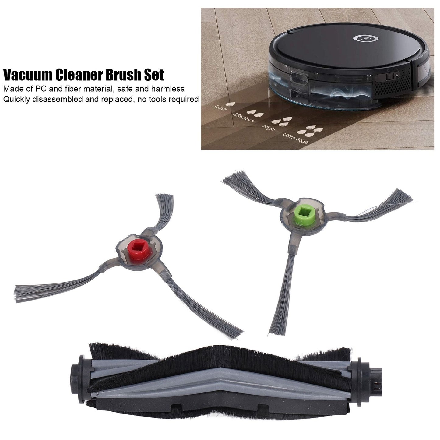 Vacuum Cleaner Brush Kit Harmless Main Side Brush Vacuum Cleaner Accessories for U2 DGN22 V1294-YM0523-3113220005611