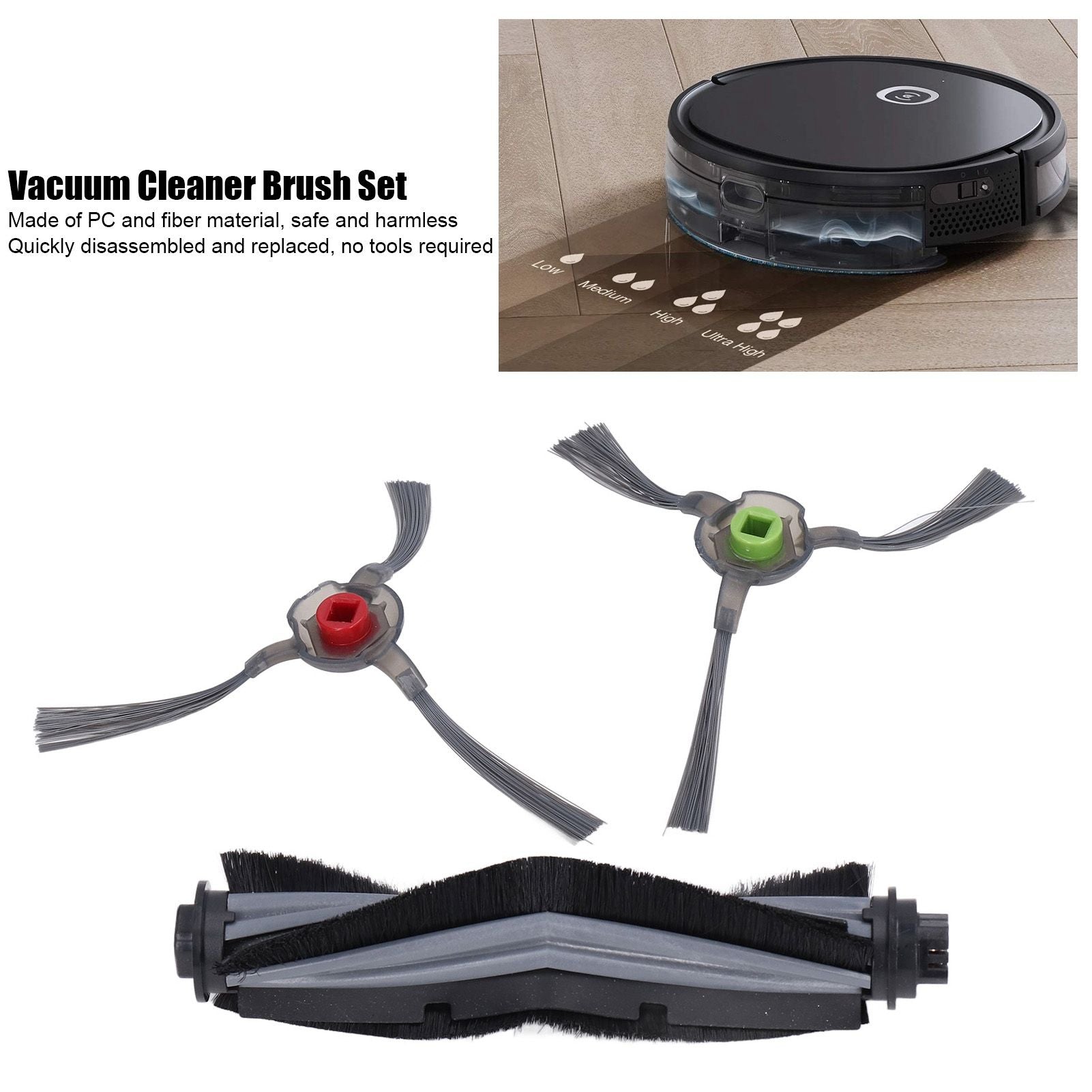 Vacuum Cleaner Brush Kit Harmless Main Side Brush Vacuum Cleaner Accessories for U2 DGN22 V1294-YM0523-3113220005611