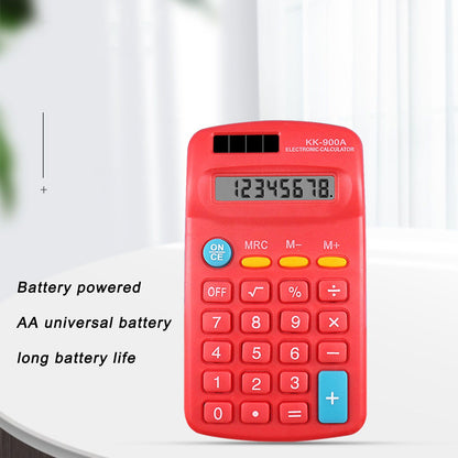 Mini Calculators Handheld 8 Digit with LCD Display Sensitive Button Solar Battery Dual Power for Office V1294-YM0523-3113220006012