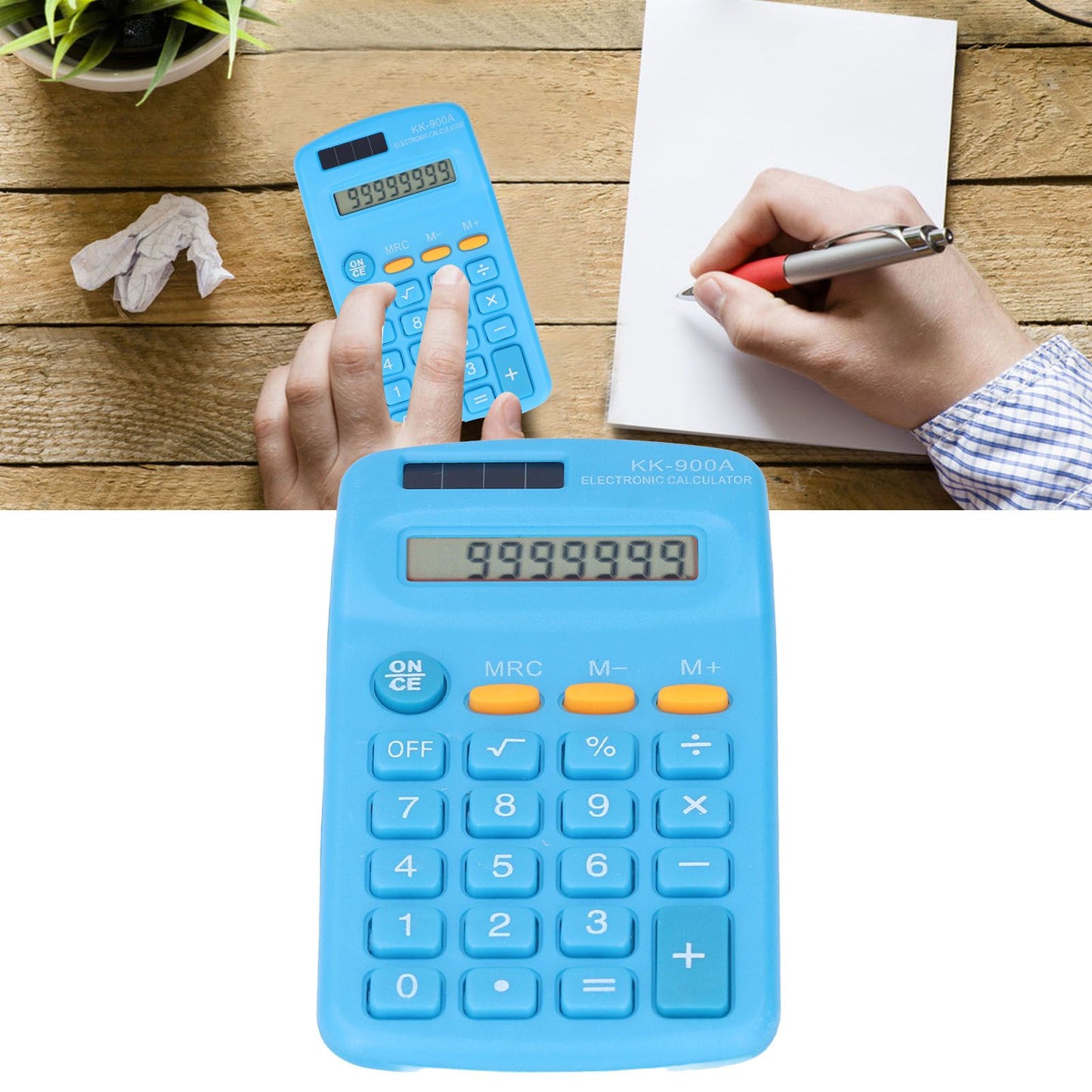 Mini Calculators Handheld 8 Digit with LCD Display Sensitive Button Solar Battery Dual Power for Office V1294-YM0523-3113220006013