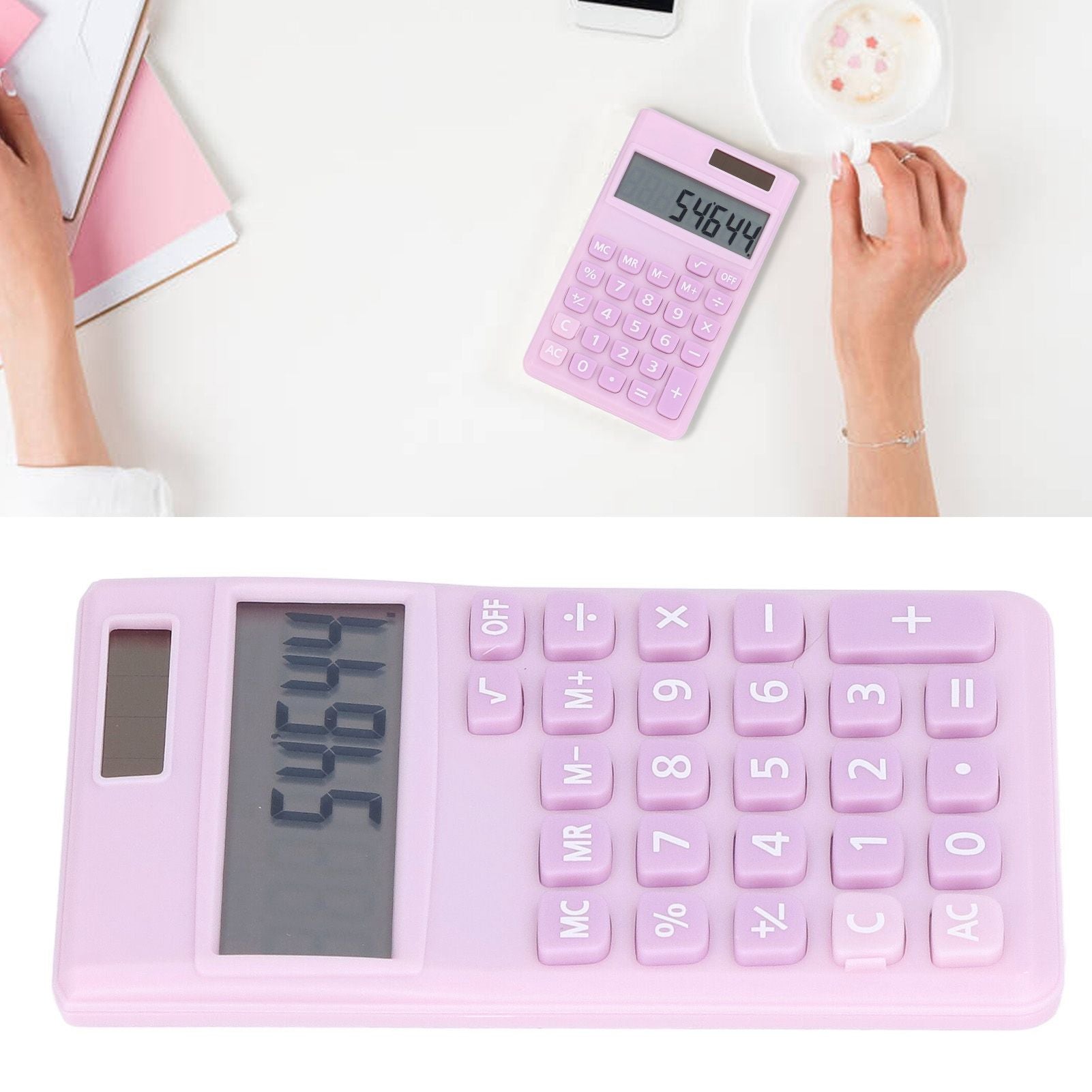 Calculators 8 Digit Solar Battery Dual Power Handheld Pocket Calculator with Large LCD Display Big Sensitive V1294-YM0523-3113220006112