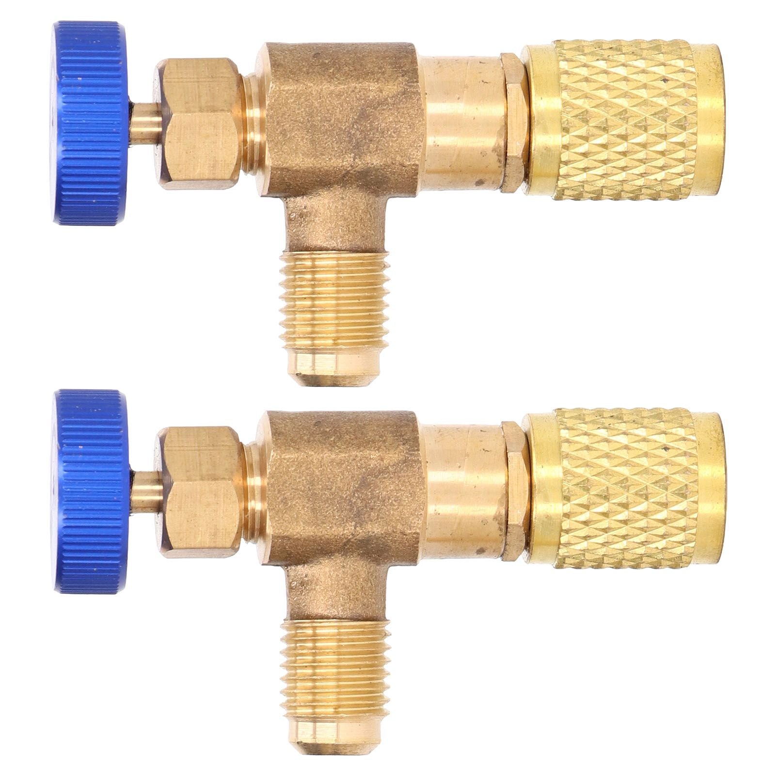 2PCS Refrigeration Valve Air Conditioning Refrigerant Control Valve Fluoride Charging Adapter for R22 R404 V1294-YM0523-3113220010011