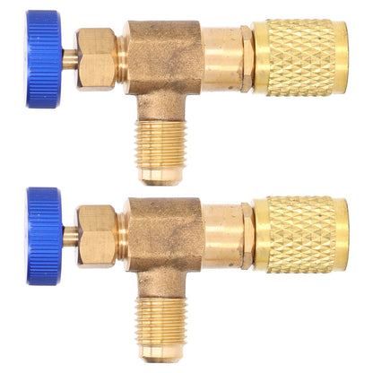 2PCS Refrigeration Valve Air Conditioning Refrigerant Control Valve Fluoride Charging Adapter for R22 R404 V1294-YM0523-3113220010011