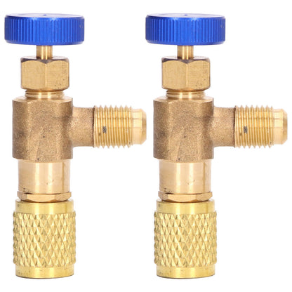 2PCS Refrigeration Valve Air Conditioning Refrigerant Control Valve Fluoride Charging Adapter for R22 R404 V1294-YM0523-3113220010011