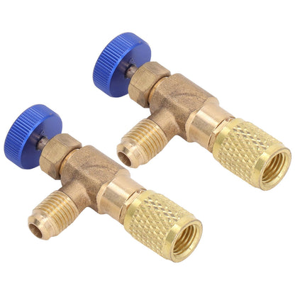 2PCS Refrigeration Valve Air Conditioning Refrigerant Control Valve Fluoride Charging Adapter for R22 R404 V1294-YM0523-3113220010011