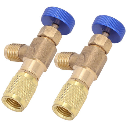 2PCS Refrigeration Valve Air Conditioning Refrigerant Control Valve Fluoride Charging Adapter for R22 R404 V1294-YM0523-3113220010011