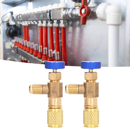 2PCS Refrigeration Valve Air Conditioning Refrigerant Control Valve Fluoride Charging Adapter for R22 R404 V1294-YM0523-3113220010011