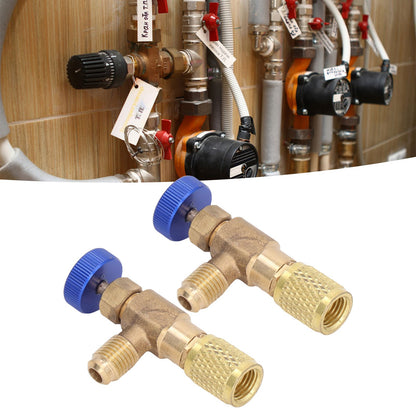 2PCS Refrigeration Valve Air Conditioning Refrigerant Control Valve Fluoride Charging Adapter for R22 R404 V1294-YM0523-3113220010011