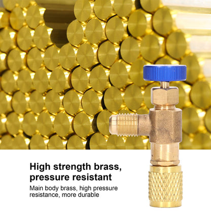 2PCS Refrigeration Valve Air Conditioning Refrigerant Control Valve Fluoride Charging Adapter for R22 R404 V1294-YM0523-3113220010011