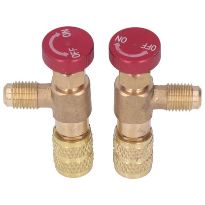 2PCS Refrigeration Control Valve 1/4SAE Male Thread 5/16SAE Female Thread Refrigerant Charging Valve Adapter V1294-YM0523-3113220010211