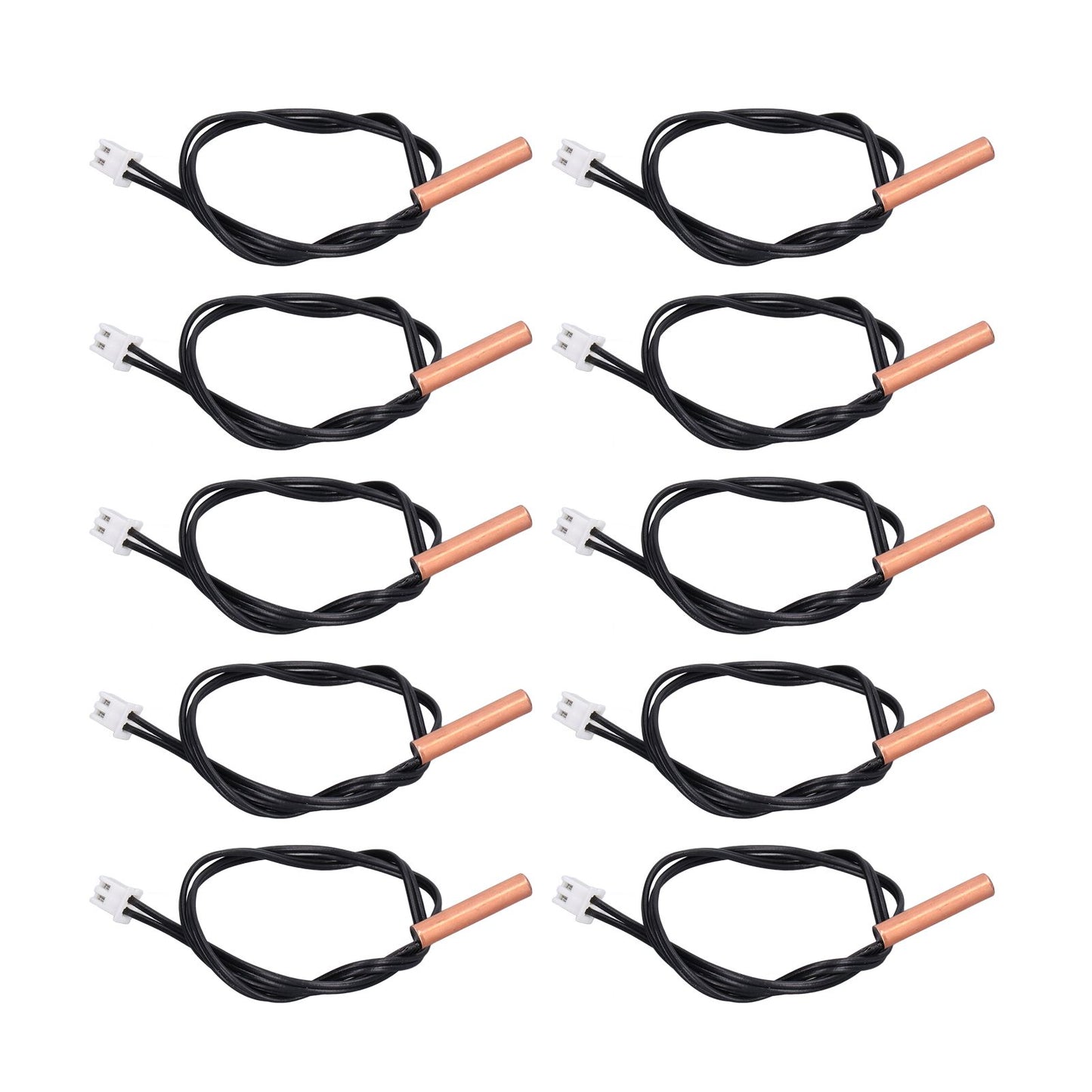 10Pcs 10K Temp Sensor Probe PVC Copper Waterproof NTC Thermistor Probes for Air Conditioner V1294-YM0523-3113220010911