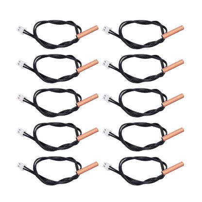 10Pcs 10K Temp Sensor Probe PVC Copper Waterproof NTC Thermistor Probes for Air Conditioner V1294-YM0523-3113220010911