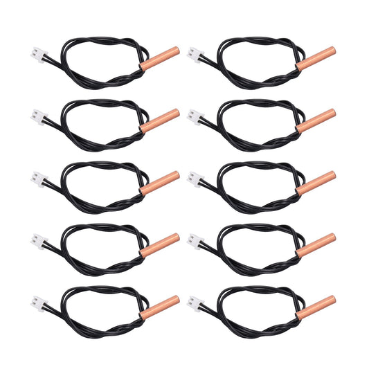 10Pcs 10K Temp Sensor Probe PVC Copper Waterproof NTC Thermistor Probes for Air Conditioner V1294-YM0523-3113220010911