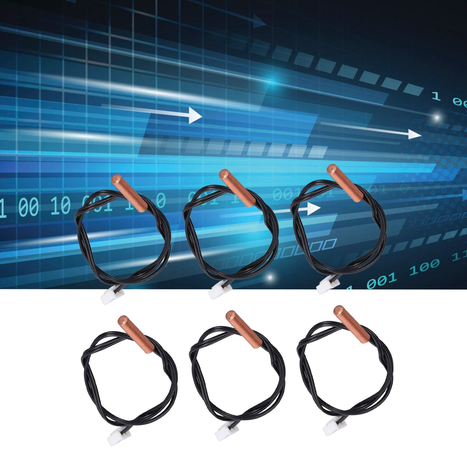10Pcs 10K Temp Sensor Probe PVC Copper Waterproof NTC Thermistor Probes for Air Conditioner V1294-YM0523-3113220010911