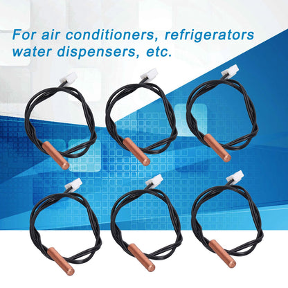 10Pcs 10K Temp Sensor Probe PVC Copper Waterproof NTC Thermistor Probes for Air Conditioner V1294-YM0523-3113220010911