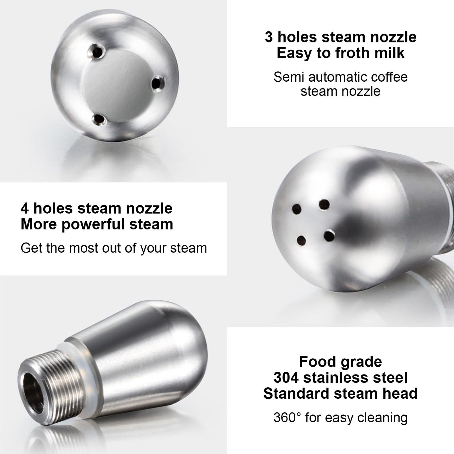 Coffee Machine Steam Nozzle 304 Stainless Steel Multiple Holes Tip Replacement for EXPOBAR4 Holes V1294-YM0523-3113220012012