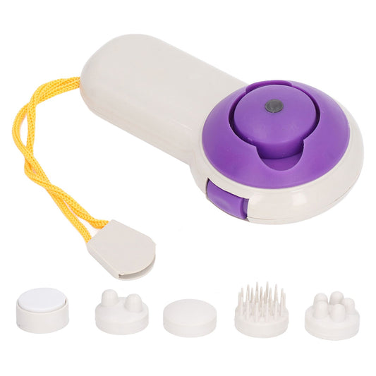 5 in 1 Handheld Massager Battery Powered Wear Resistant Ergonomic ABS Massager with 5 Massage Heads for Whole V1294-YM0523-3113220013111