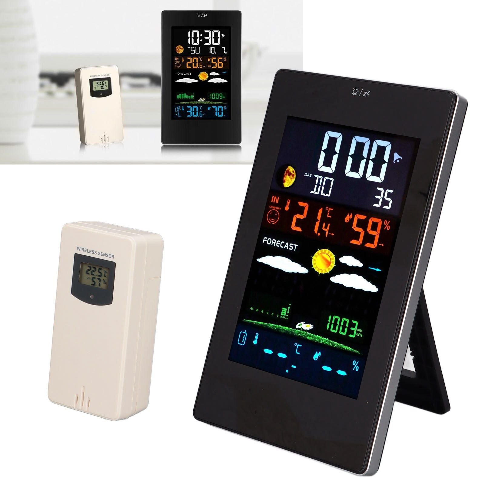 Weather Station Humidity Temperature Monitoring USB Powered Weather Forecast Clock Function Home Weather V1294-YM0523-3113220013611