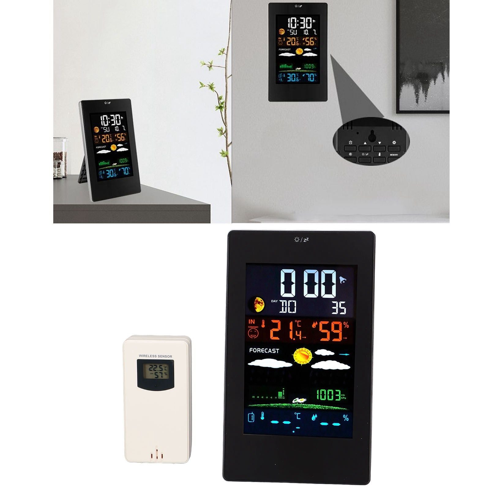 Weather Station Humidity Temperature Monitoring USB Powered Weather Forecast Clock Function Home Weather V1294-YM0523-3113220013611