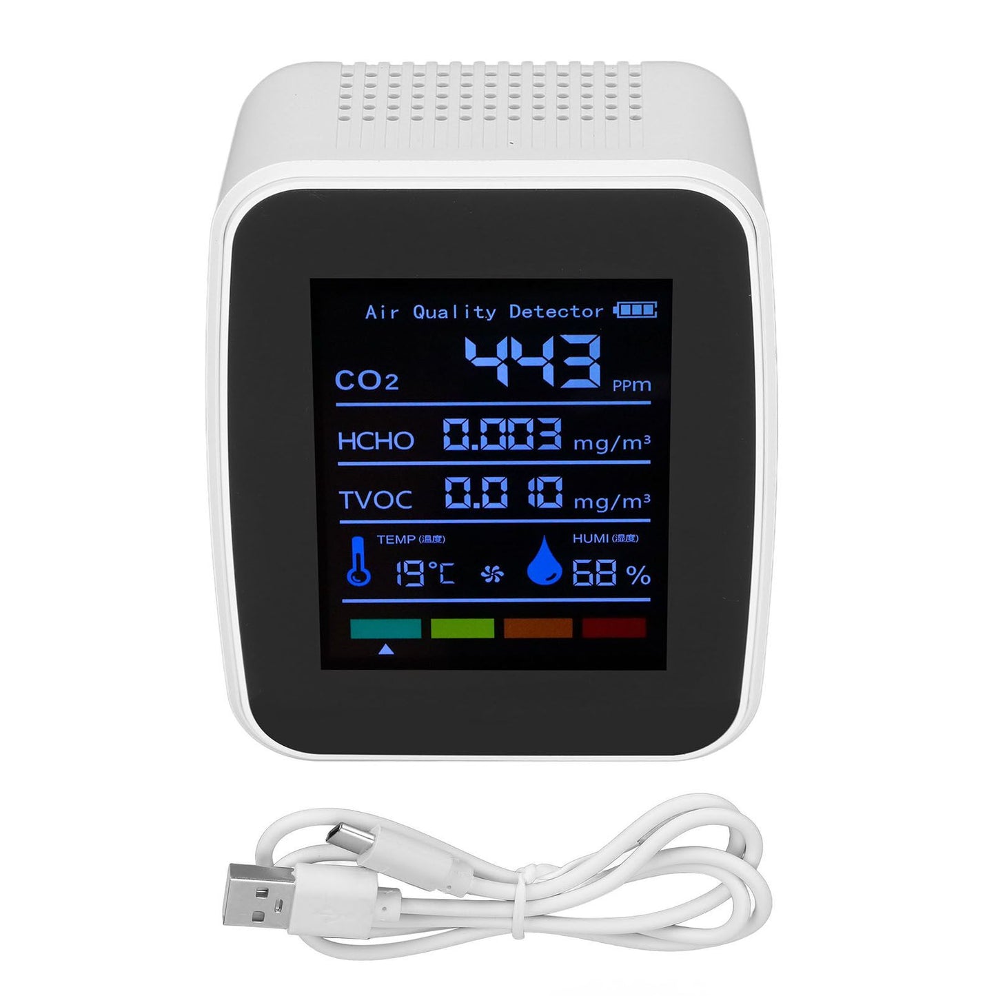 Air Quality Detector 5in1 Intelligent Anti Interference Ability Indoor Temperature Humidity Air Quality V1294-YM0523-3113220014412