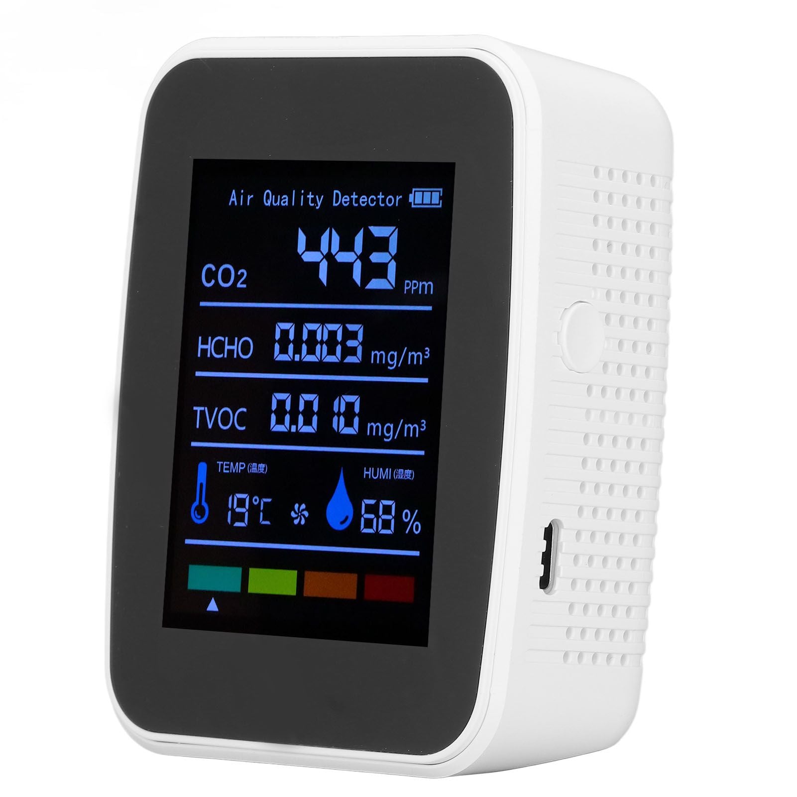Air Quality Detector 5in1 Intelligent Anti Interference Ability Indoor Temperature Humidity Air Quality V1294-YM0523-3113220014412