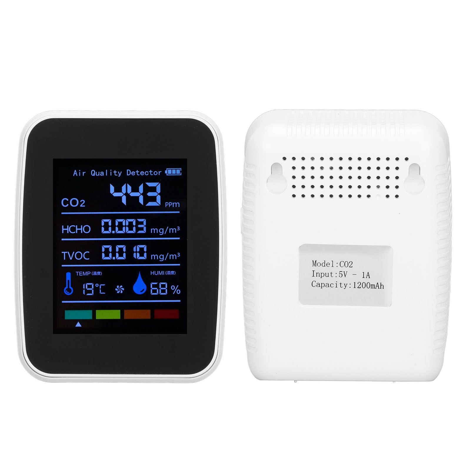 Air Quality Detector 5in1 Intelligent Anti Interference Ability Indoor Temperature Humidity Air Quality V1294-YM0523-3113220014412