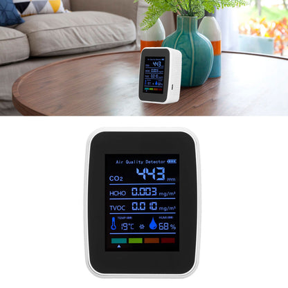 Air Quality Detector 5in1 Intelligent Anti Interference Ability Indoor Temperature Humidity Air Quality V1294-YM0523-3113220014412