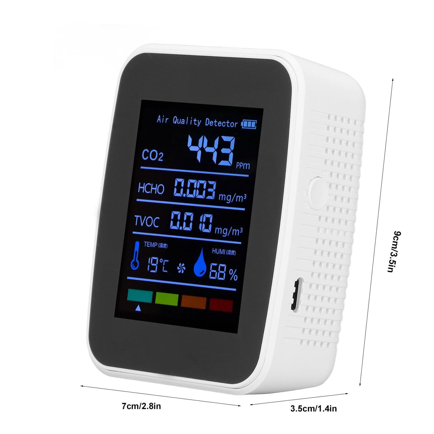 Air Quality Detector 5in1 Intelligent Anti Interference Ability Indoor Temperature Humidity Air Quality V1294-YM0523-3113220014412