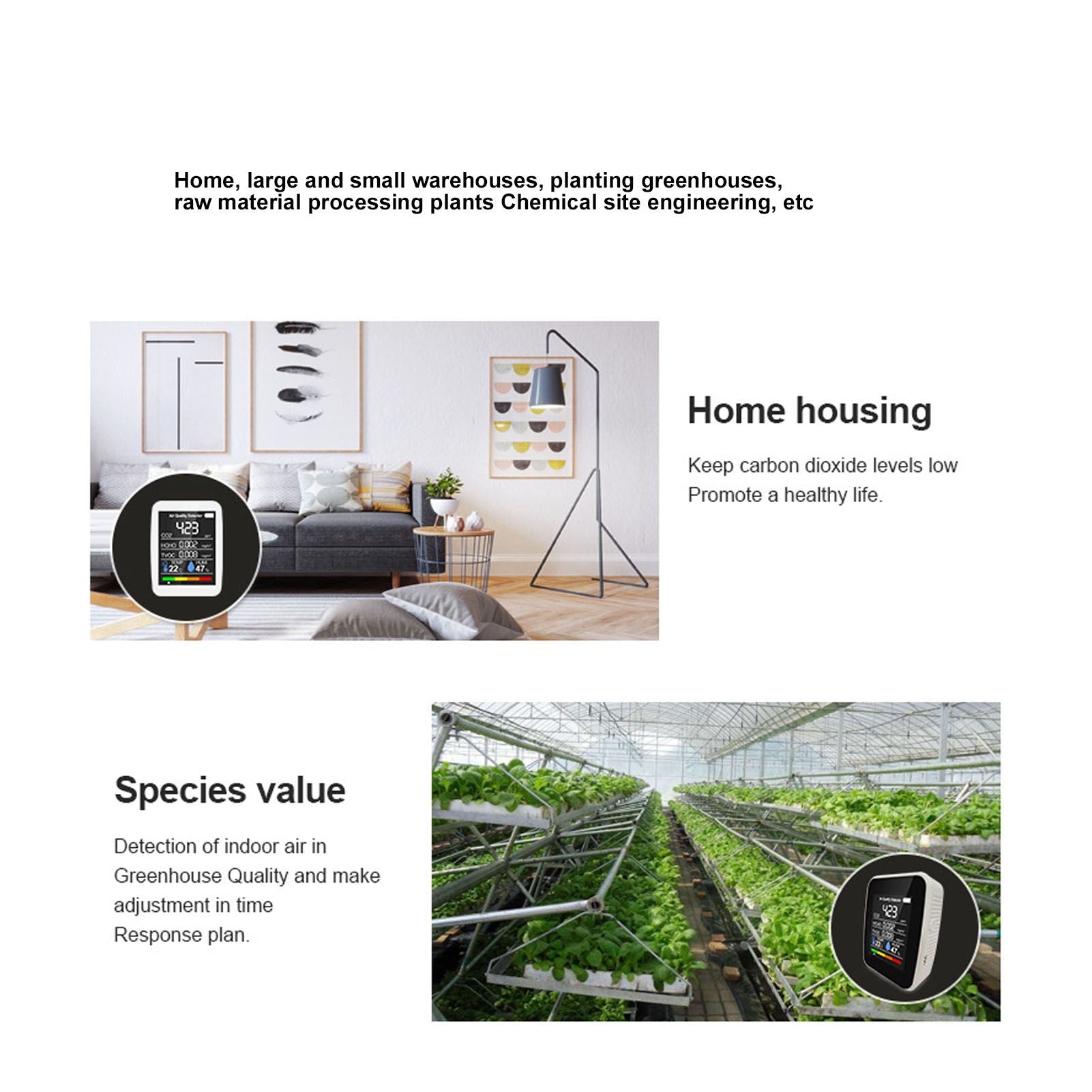 Air Quality Detector 5in1 Intelligent Anti Interference Ability Indoor Temperature Humidity Air Quality V1294-YM0523-3113220014412