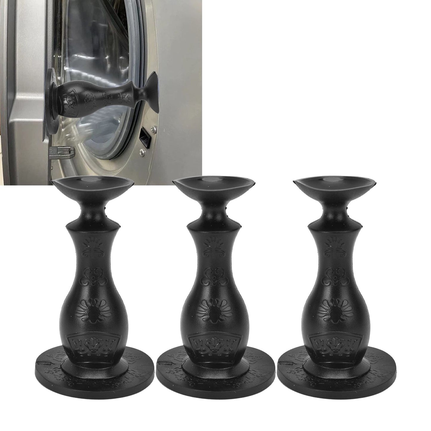 3Pcs Washer Door Stopper Front Load Washing Machine Door Holder Prop Rubber for Family UseBlack V1294-YM0523-3113220014911